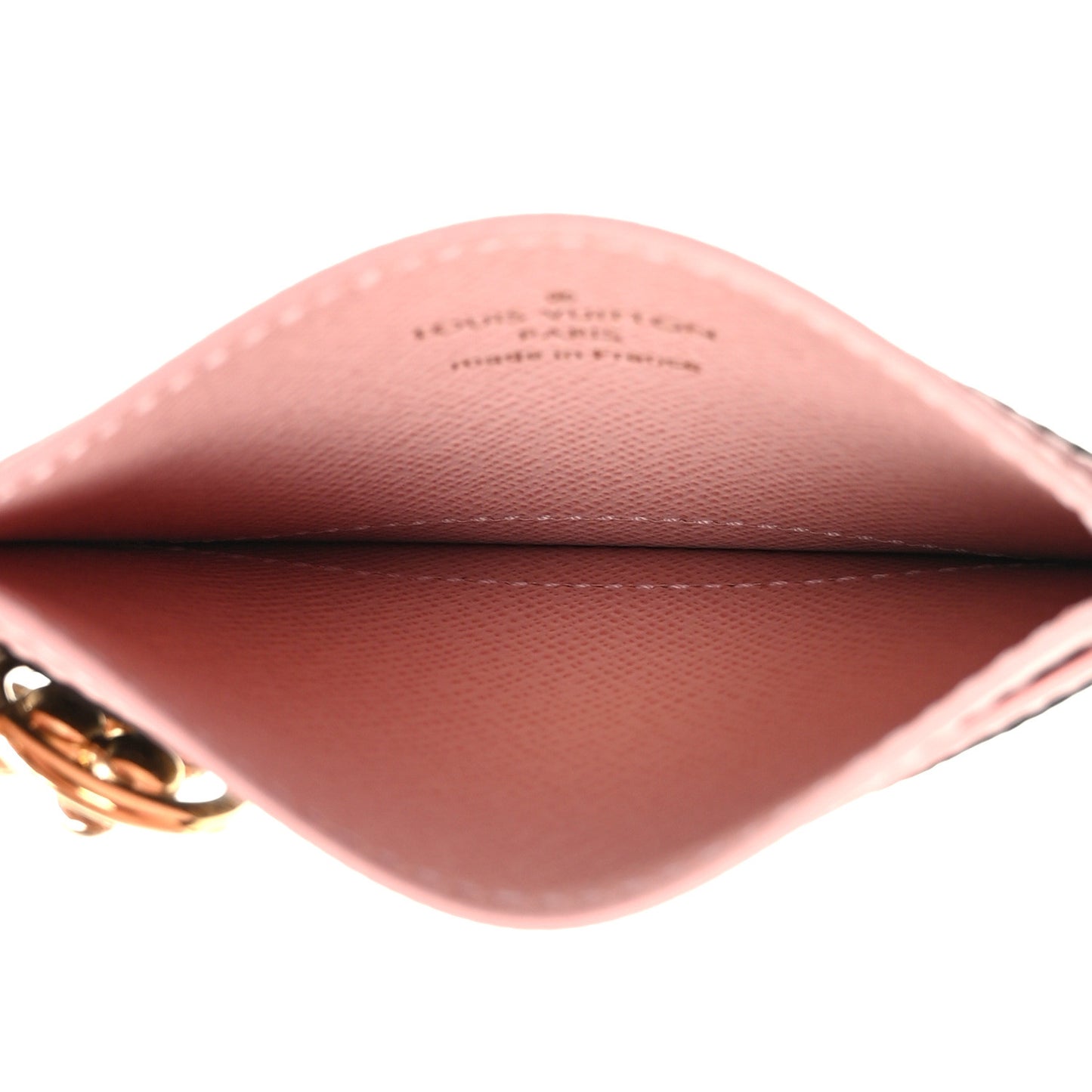 Monogram LV Charms Card Holder Rose Ballerine