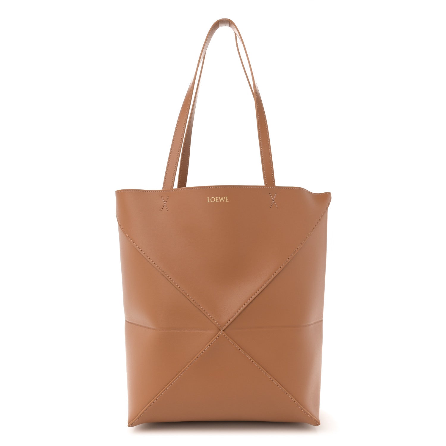 Loewe Shiny Calfskin Medium Puzzle Fold Tote Warm Desert 1 of 10