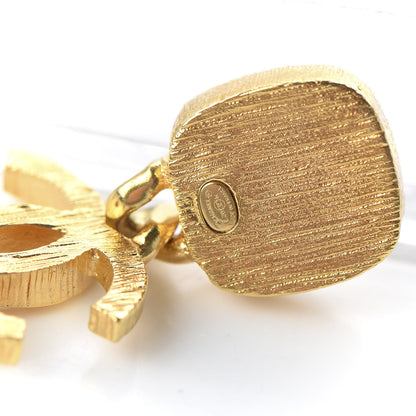 Chanel Metal Natural Stones CC Drop Earrings Gold 4 of 6