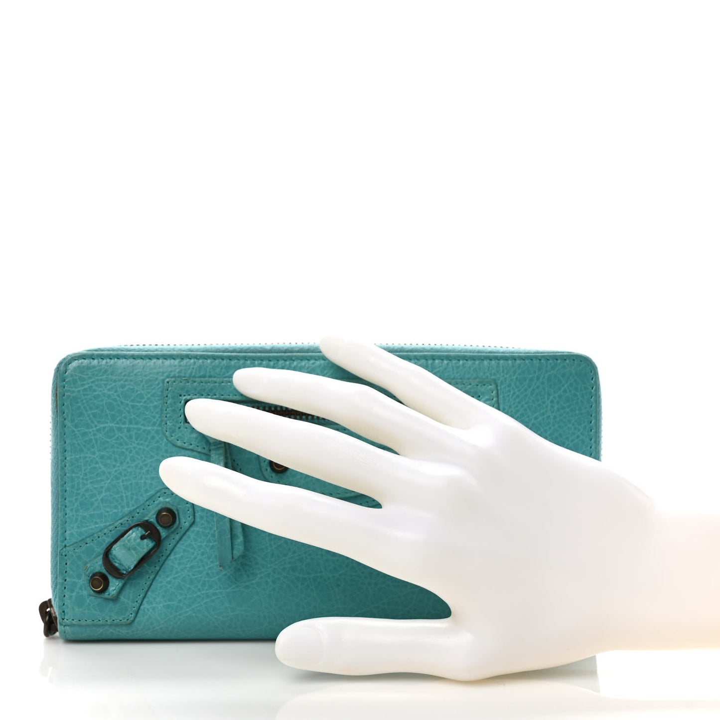 Agneau Classic Hardware Continental Zip Around Wallet Bleu Tropical
