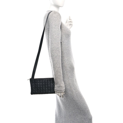 Bottega Veneta Nappa Intrecciato Triple Zip Messenger Bag Black 2 of 10