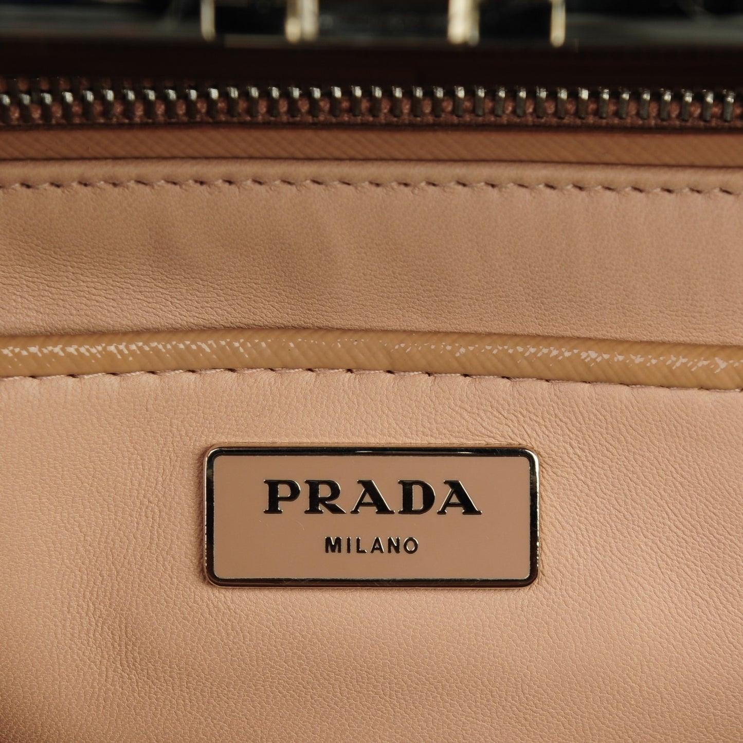 Saffiano Vernice Crystal Pyramid Bag Cammeo