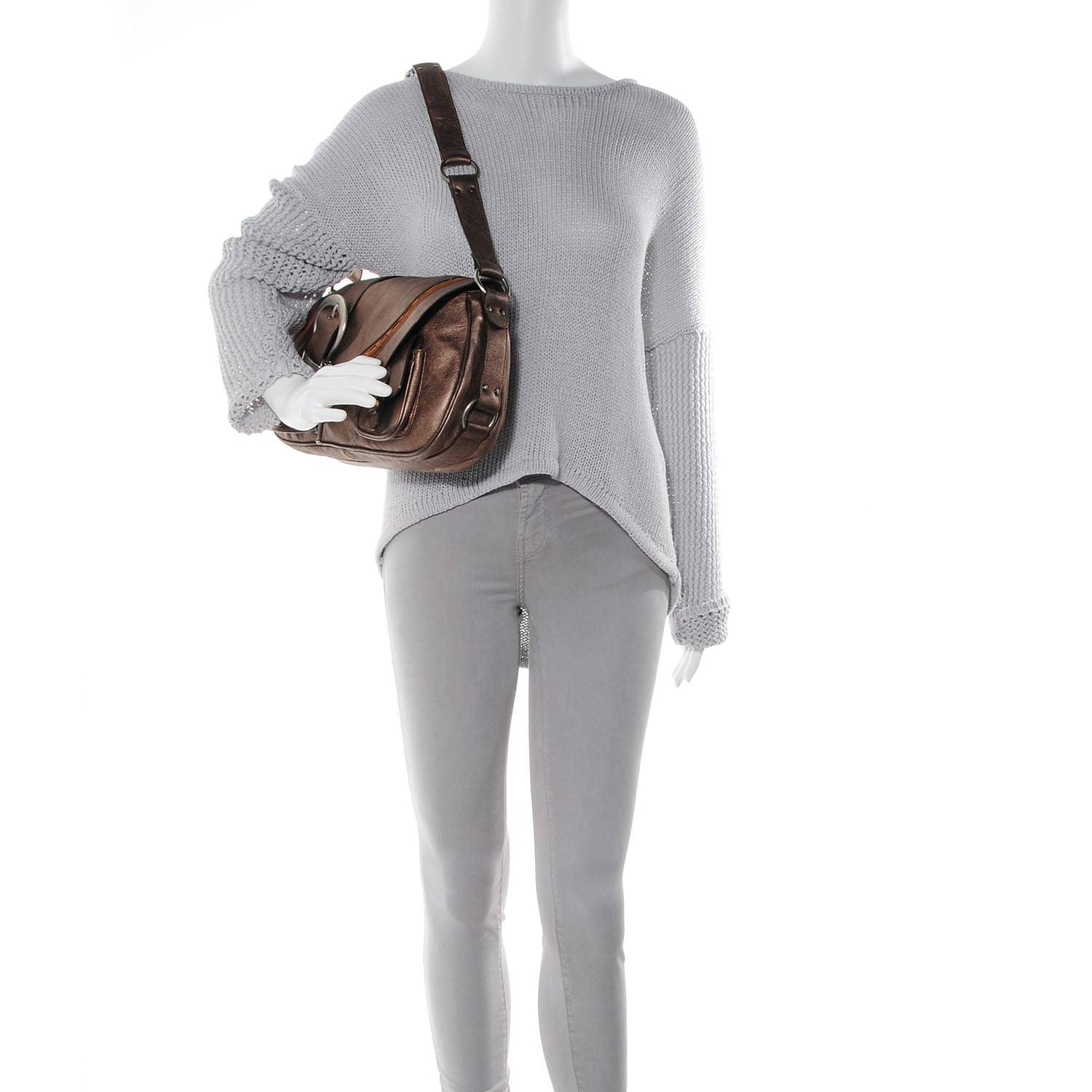 Christian Dior Washed Leather Medium Gaucho Metallic 2 of 7