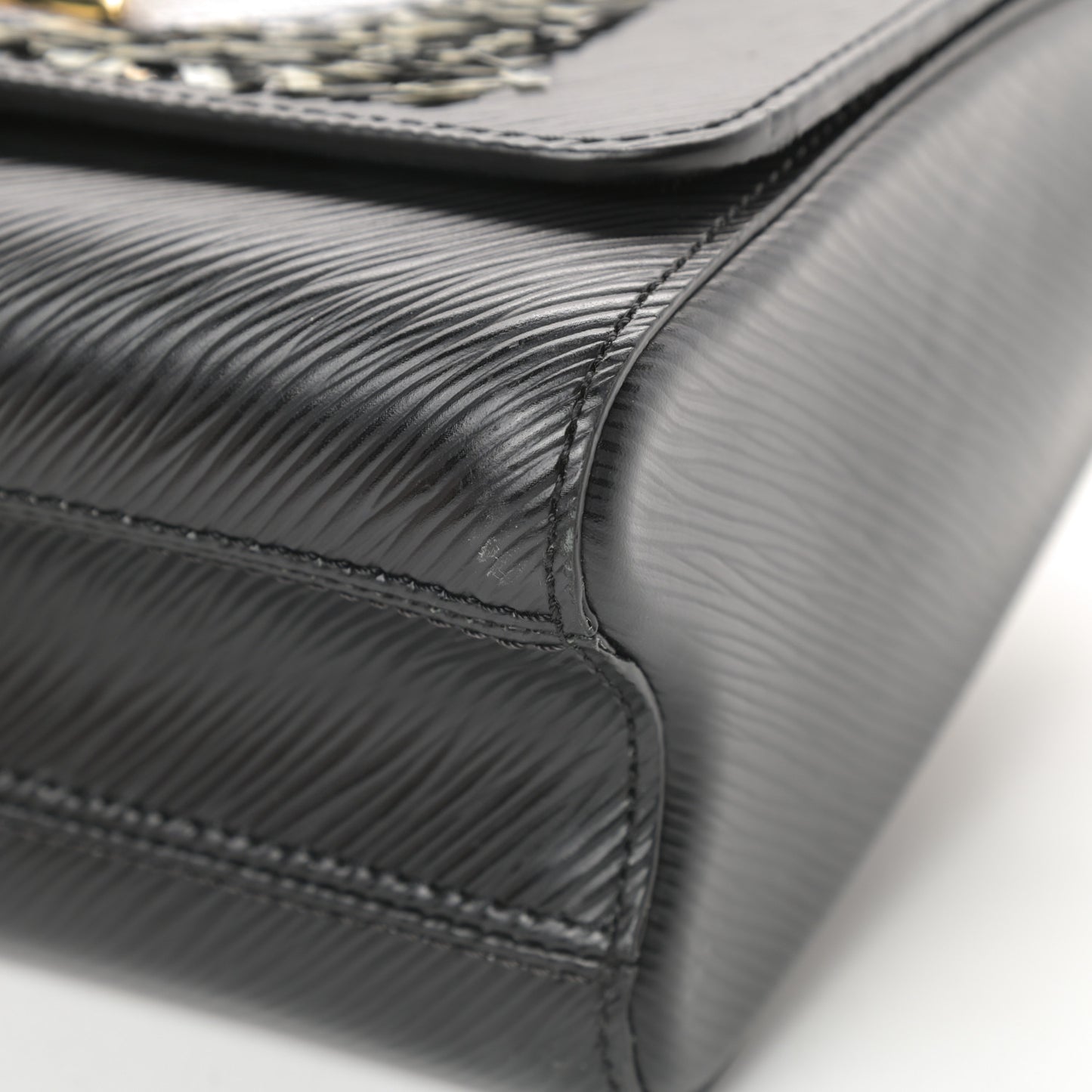 Epi Sequins Twist Shoulder Bag MM Black