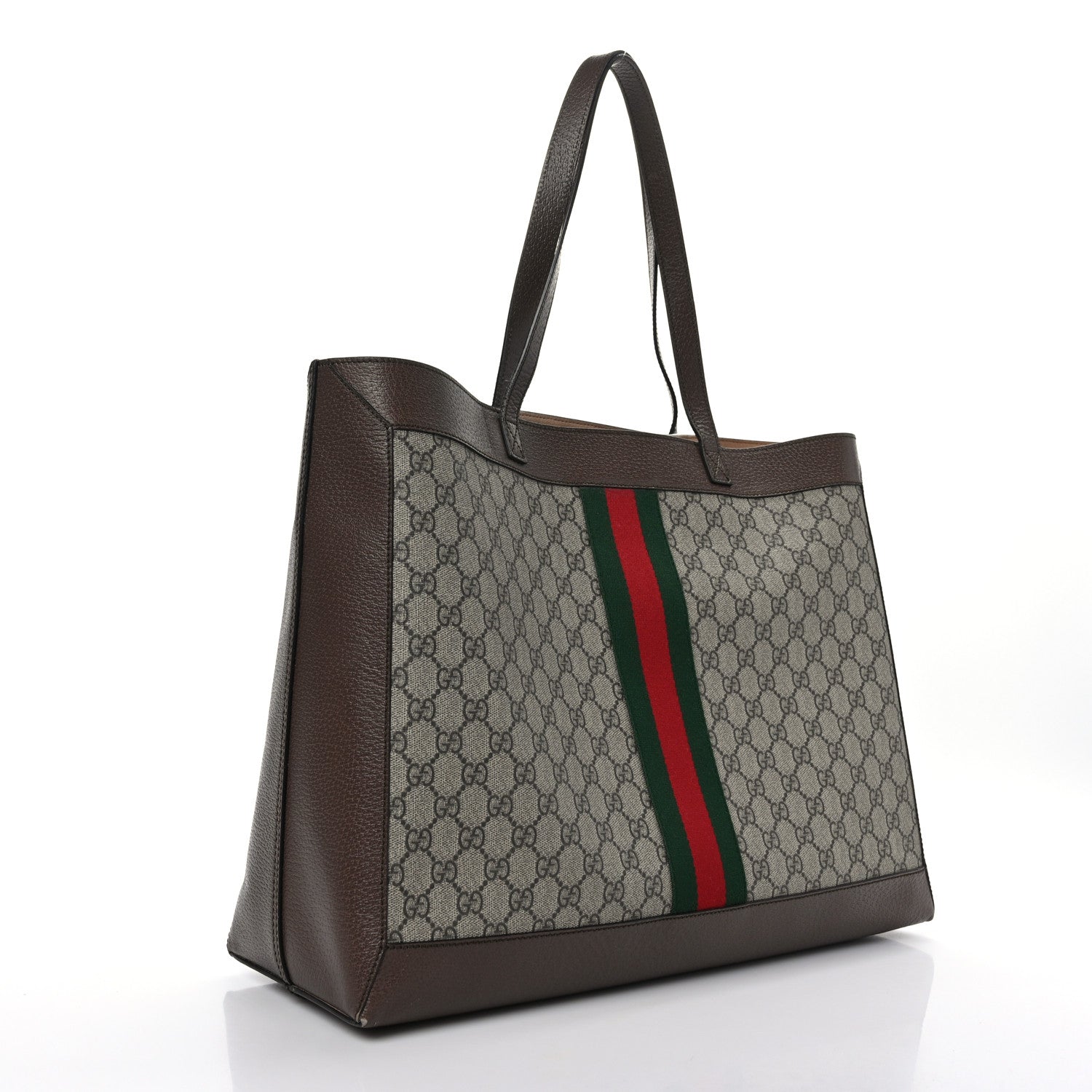 Gucci GG Supreme Monogram Web Ophidia Tote Brown 4 of 9