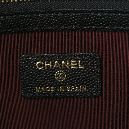 Chanel Caviar Quilted Large Cosmetic Case Black 6 of 7