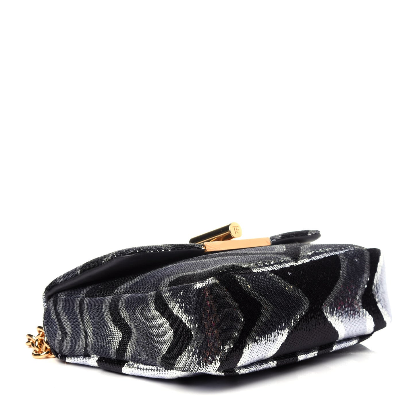 Sequin Zebra Print Natalia Large Bag Black Silver