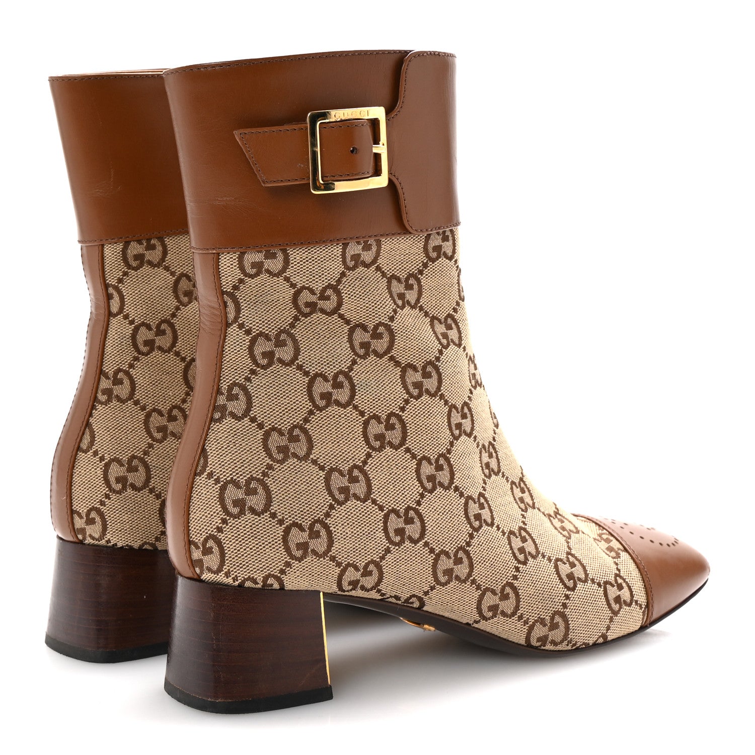 Gucci Monogram Cordovan Lux GG Ankle Boots 36.5 Beige Cuir 5 of 10