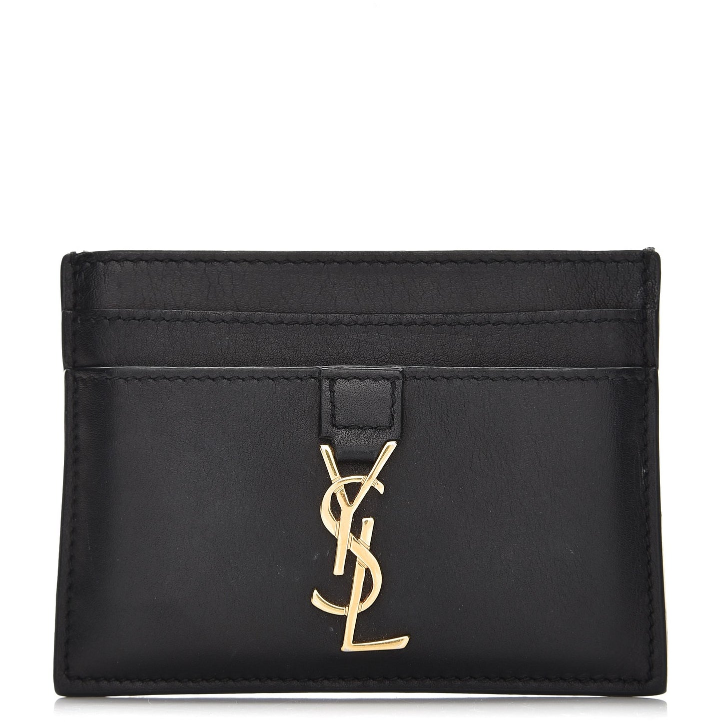 Calfskin Monogram Card Case Black