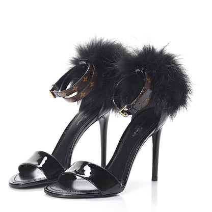 Louis Vuitton Patent Monogram Call Back Sandals 35.5 Black 3 of 7