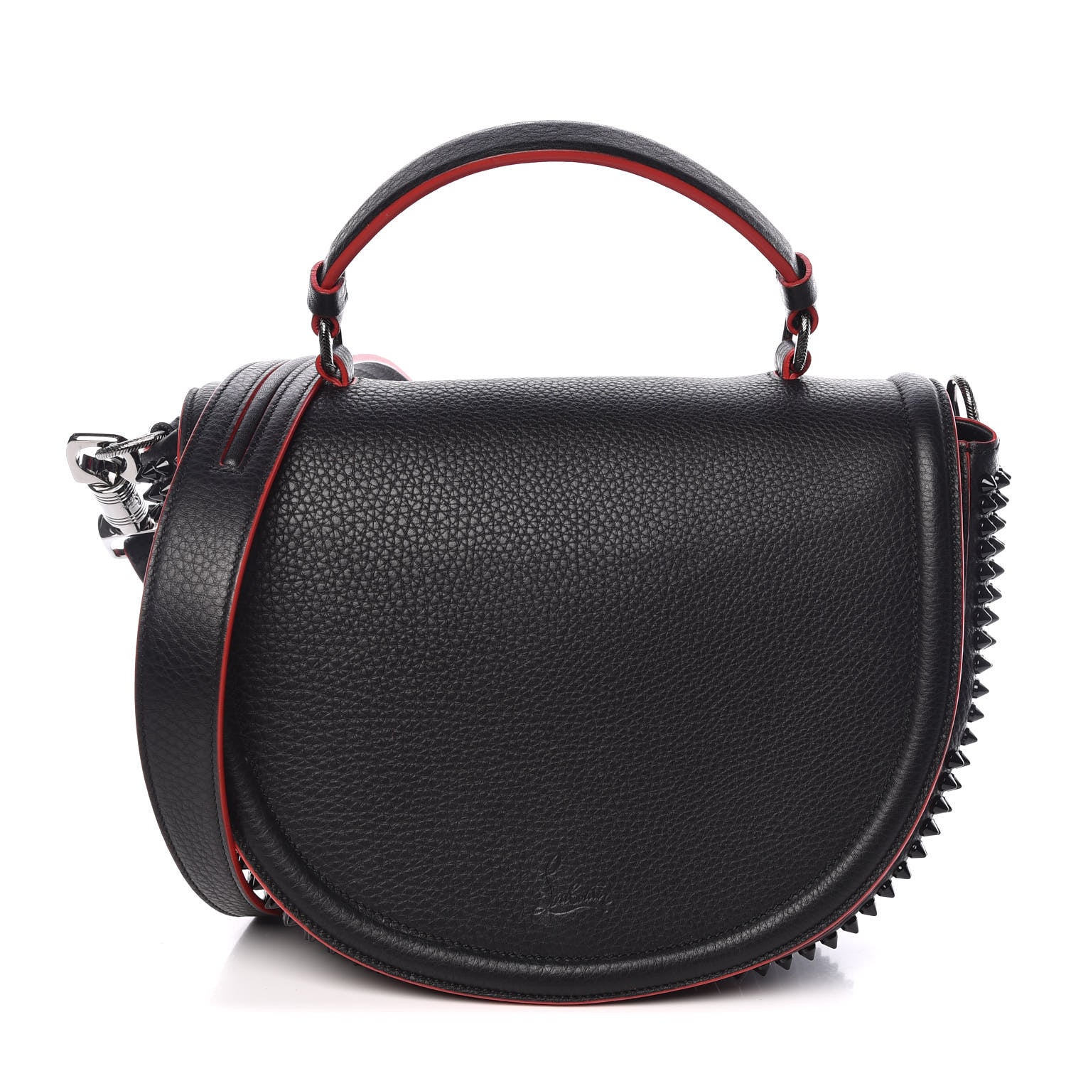 Christian Louboutin Calfskin Spikes Panettone Messenger Black 1 of 9