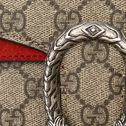 Gucci GG Supreme Monogram Suede Mini Dionysus Shoulder Bag Beige Ebony Vulcanic Red 11 of 11