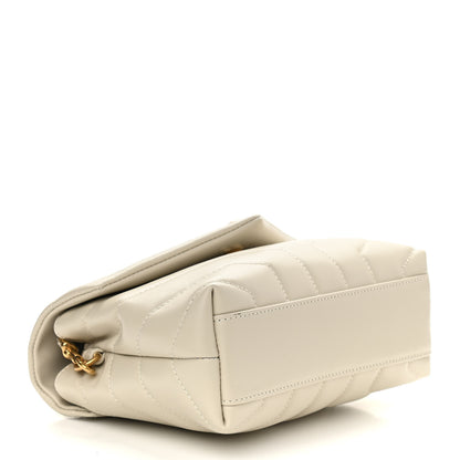 Saint Laurent Calfskin Y Quilted Monogram Toy Loulou Crossbody Bag Ivory 3 of 10