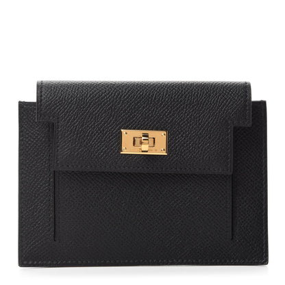 Hermes Epsom Kelly Pocket Compact Wallet Black 1 of 8