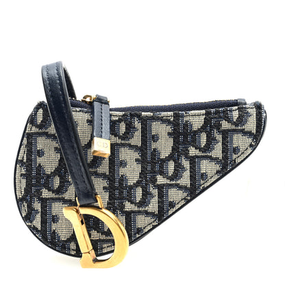Christian Dior Oblique Saddle Coin Purse Blue 1 of 7