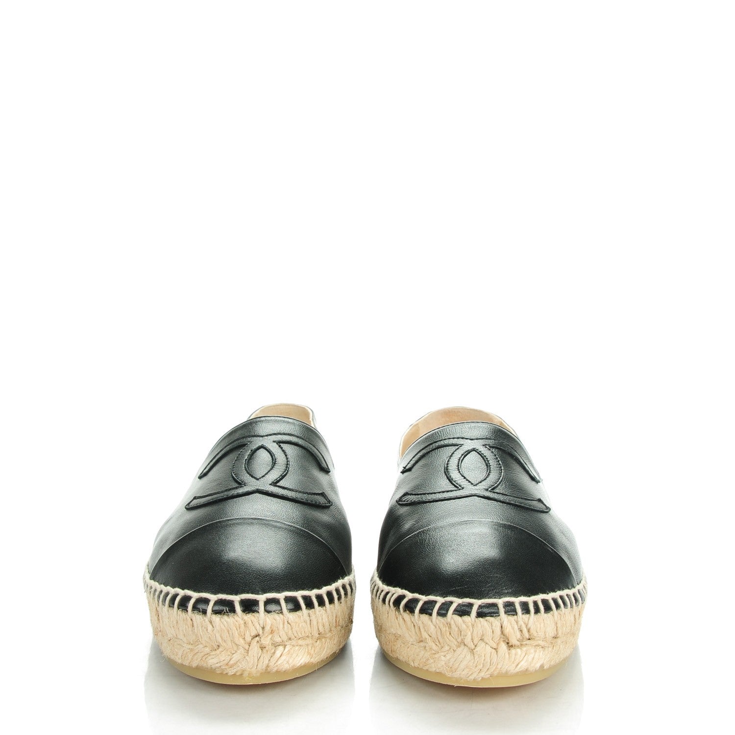 Chanel Lambskin CC Espadrilles 37 Black 2 of 10