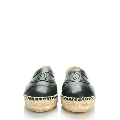 Chanel Lambskin CC Espadrilles 37 Black 2 of 10