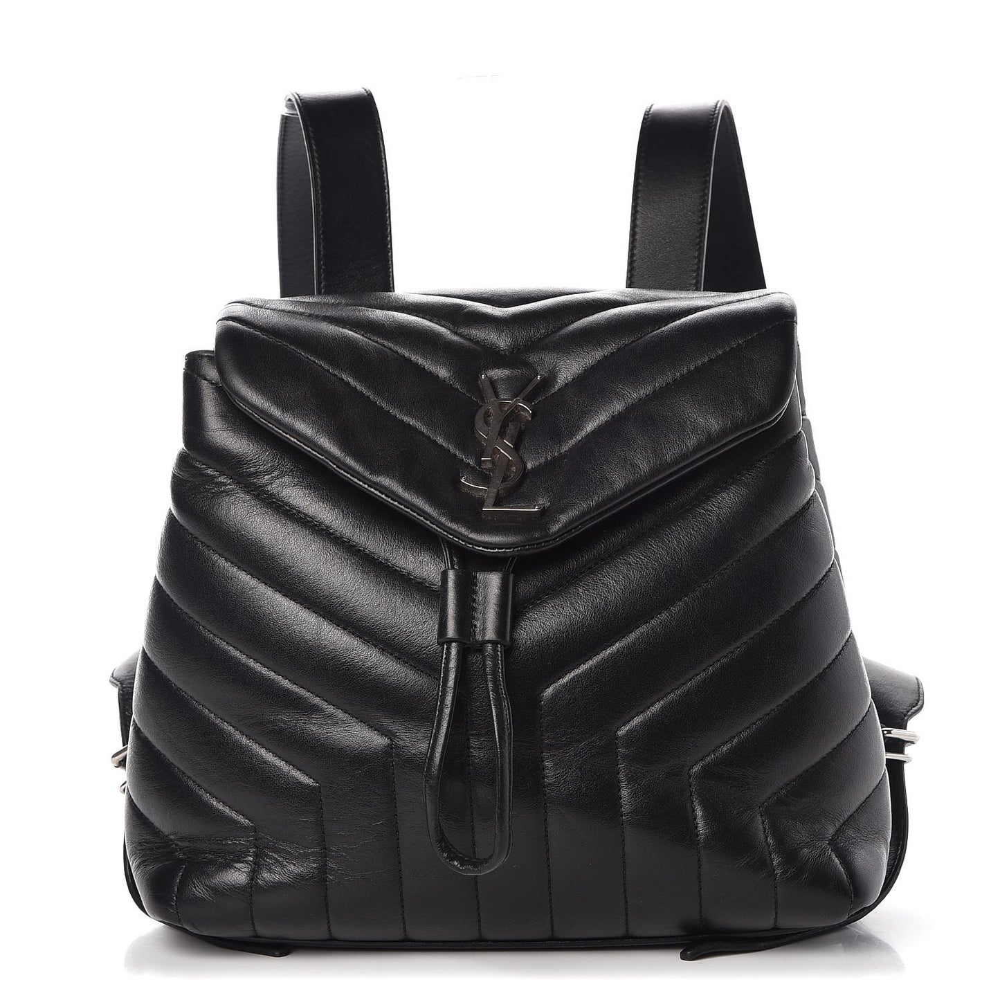 Calfskin Y Quilted Monogram Small Loulou Backpack Black