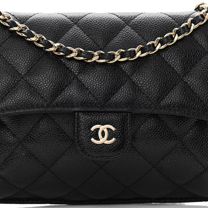 Chanel Caviar Fabric Quilted Foldable Tote With Chain Black Multicolor 17 of 19