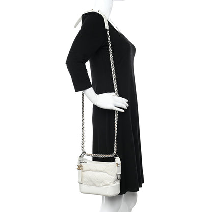 Chanel Aged Calfskin Quilted Small Gabrielle Hobo White 2 of 23