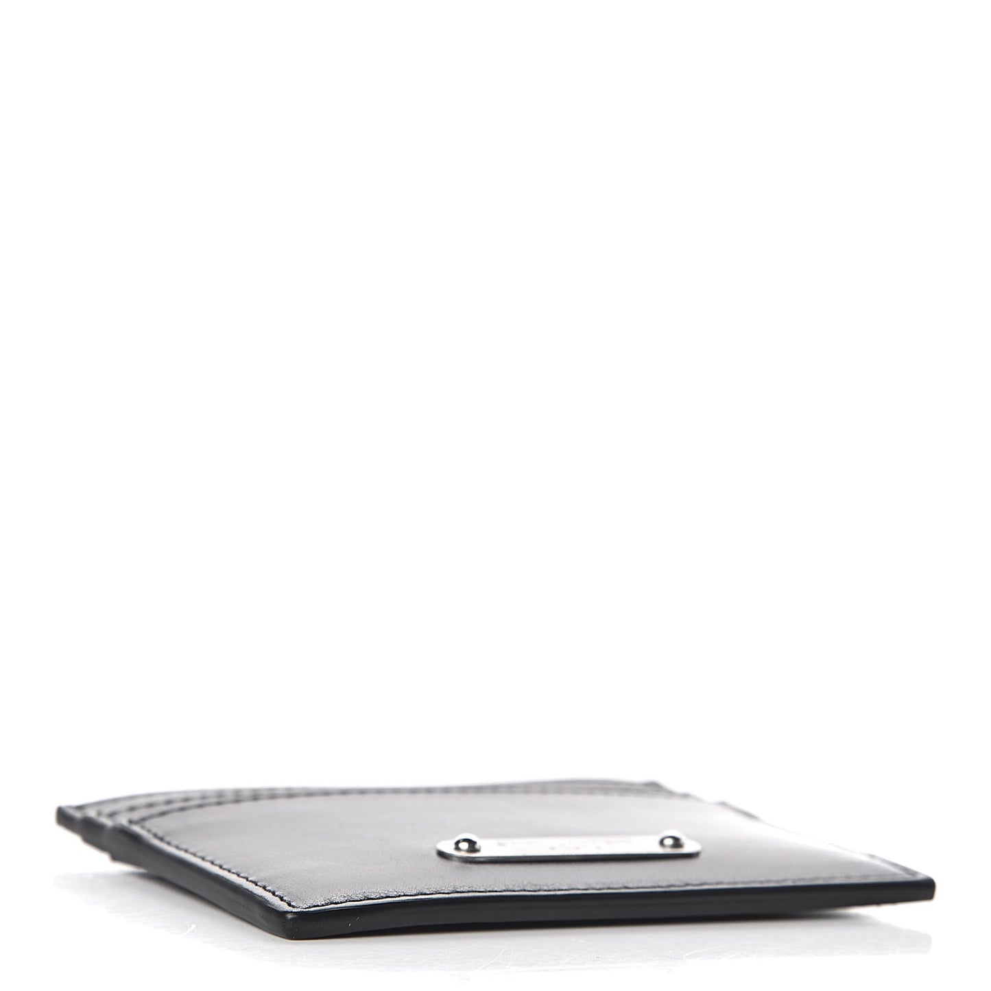 Calfskin Plate Card Case Black