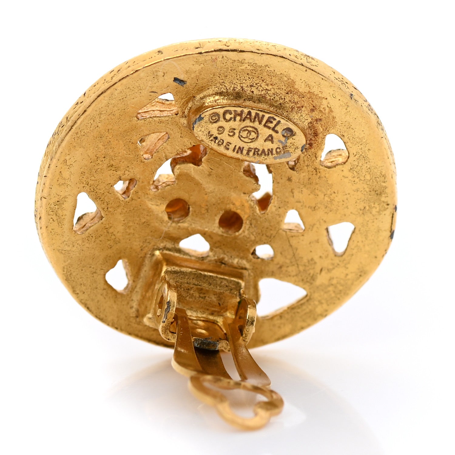 Chanel CC Clip On Earrings Gold 4 of 5