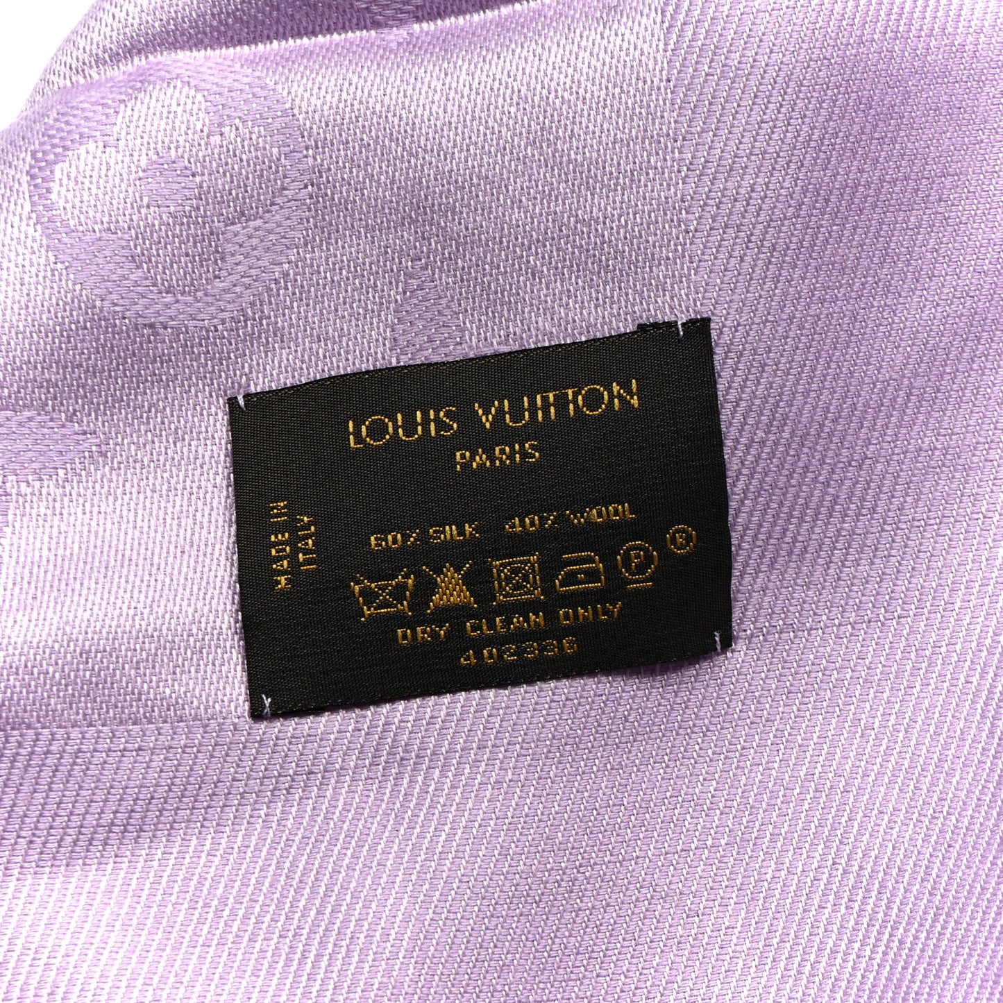 Silk Wool Monogram Shawl Mauve