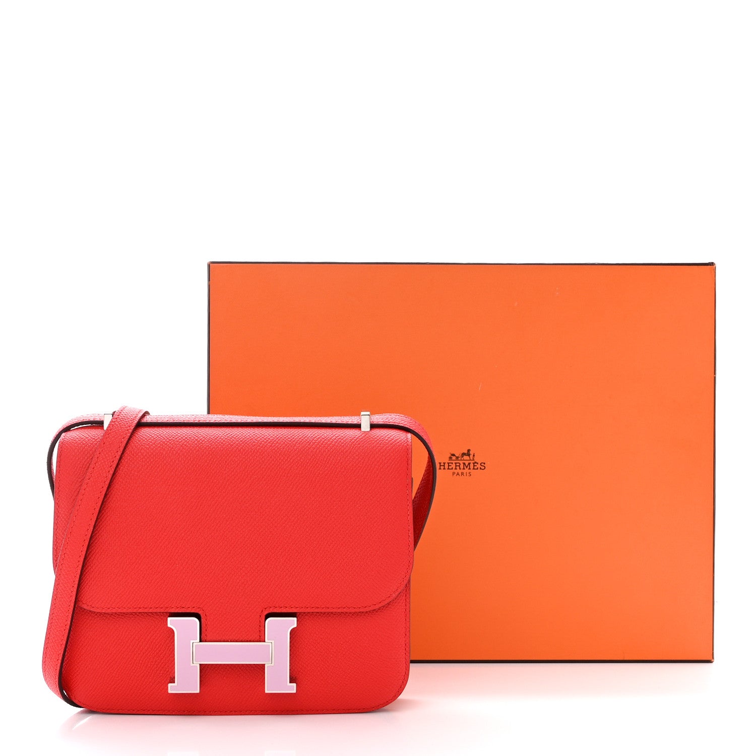 Hermes Epsom Enamel Constance 18 Rouge de Coeur Mauve Sylvestre 11 of 11