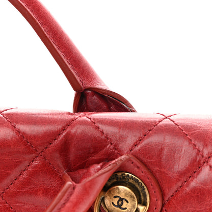Chanel Glazed Calfskin Castle Rock Medium Flap Red 10 of 18