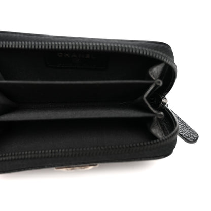 Chanel Caviar Quilted Boy Zip Around Coin Purse Wallet Black 5 of 8