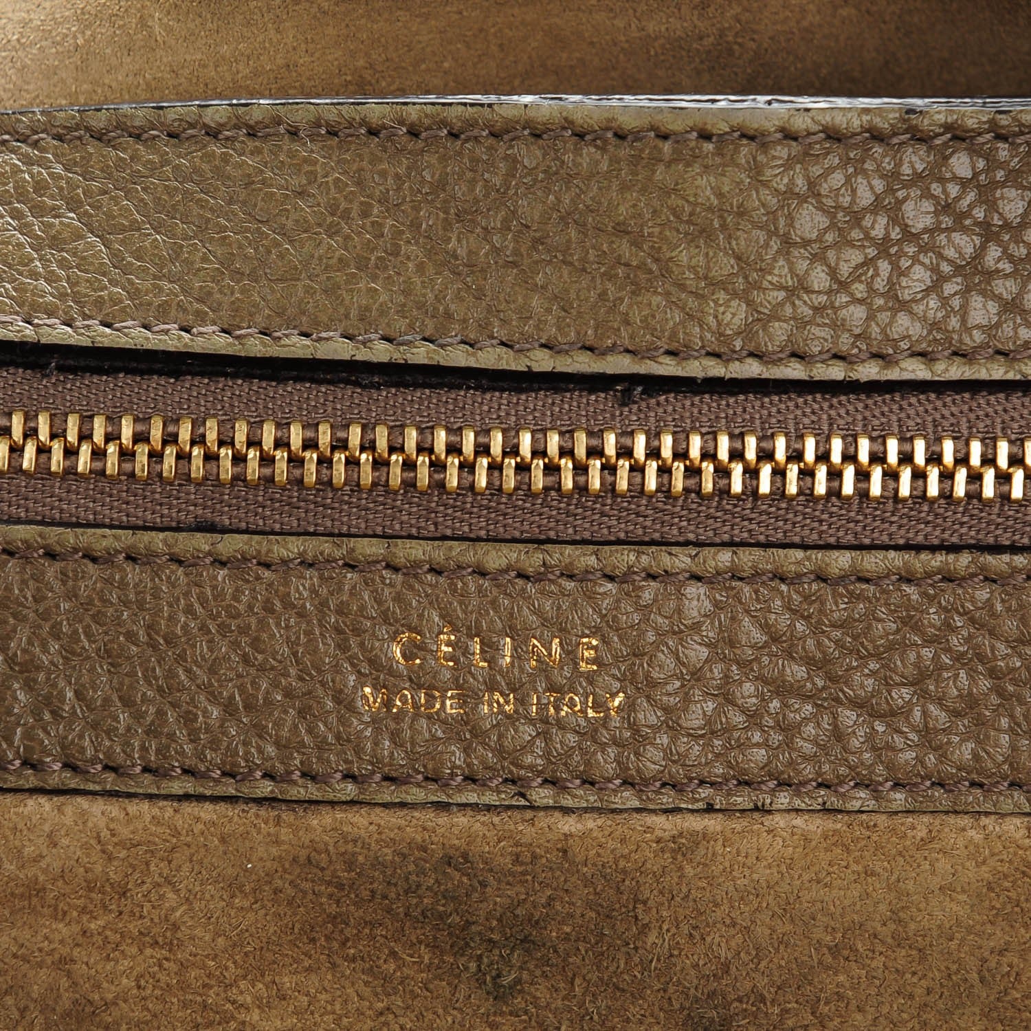 Celine Shiny Grained Calfskin Small Belt Cabas Phantom Souris 7 of 9
