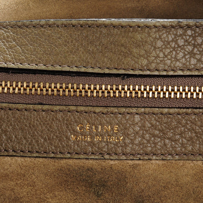 Celine Shiny Grained Calfskin Small Belt Cabas Phantom Souris 7 of 9