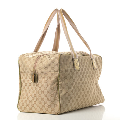 Gucci GG Monogram Web Medium Collapsible Carry On Duffle Beige Gold 3 of 17