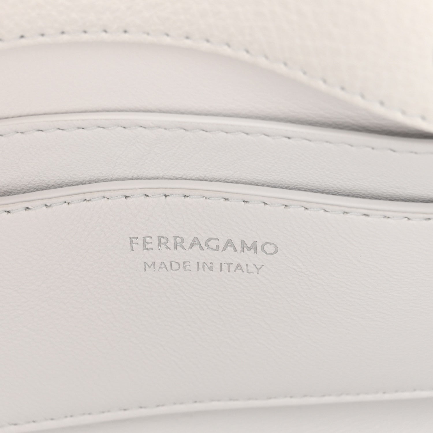 Salvatore Ferragamo Calfskin Small Hug Pouch White 6 of 9