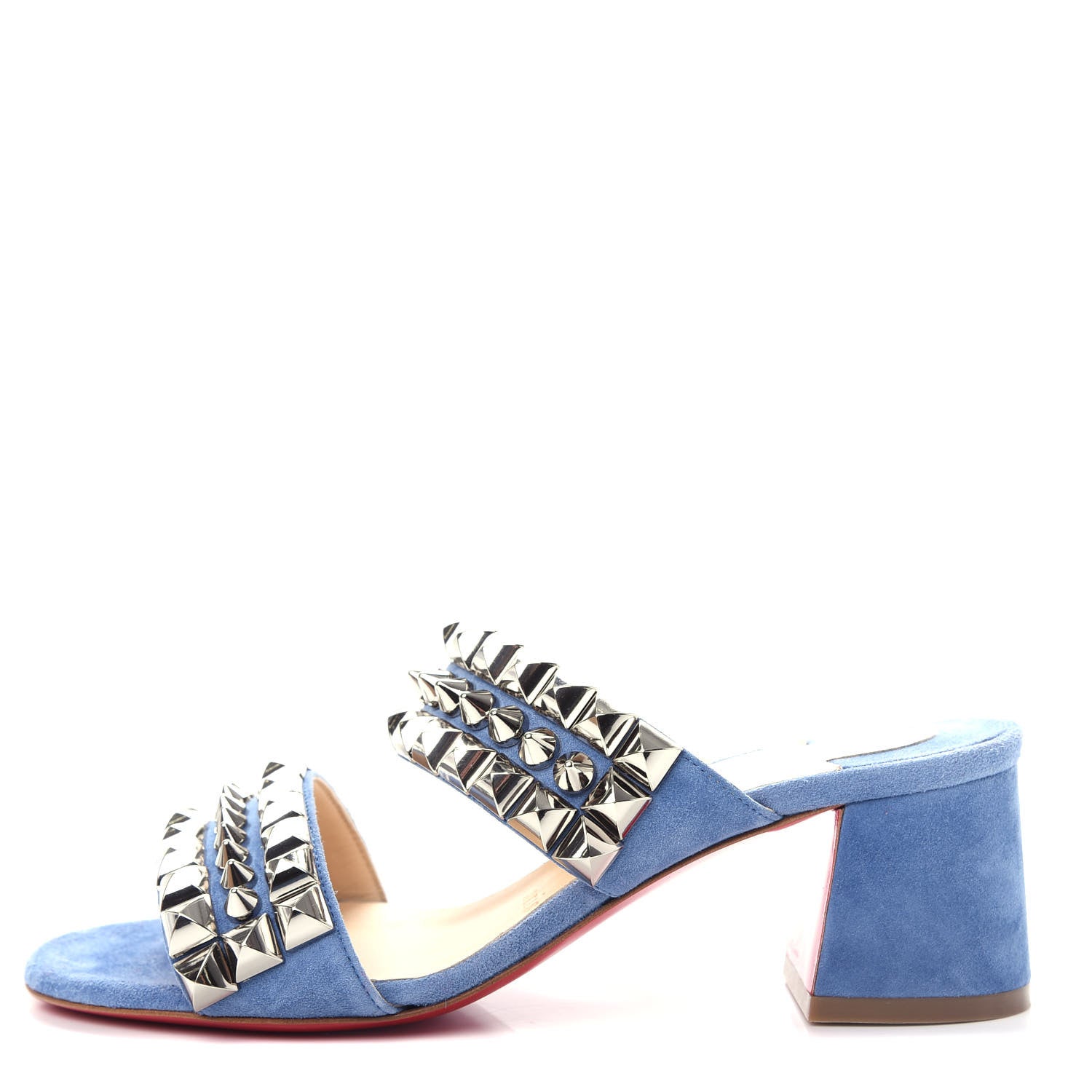 Christian Louboutin Suede Studded Tina Goes Mad 55 Slide Sandals 35 Version Jeans 1 of 10