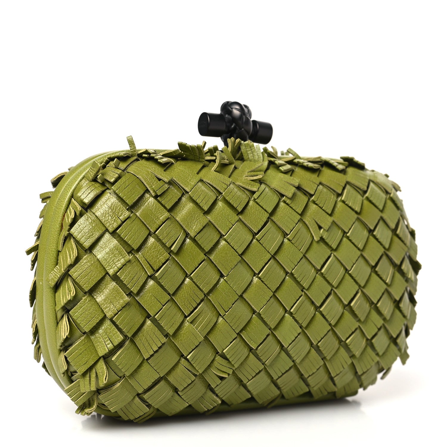 Bottega Veneta Nappa Fringe Intrecciato Knot Clutch Assenzio 3 of 8