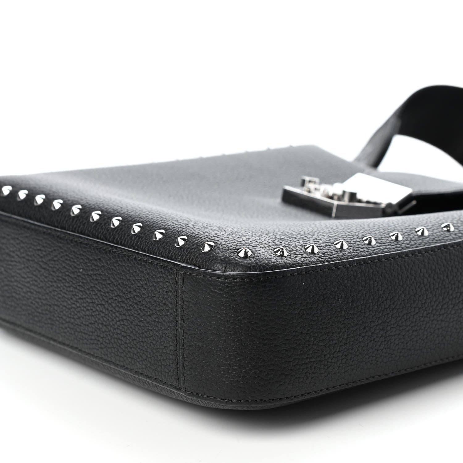 MCM Grained Calfskin Medium Kaison Park Avenue Stud Crossbody Bag Black 8 of 9