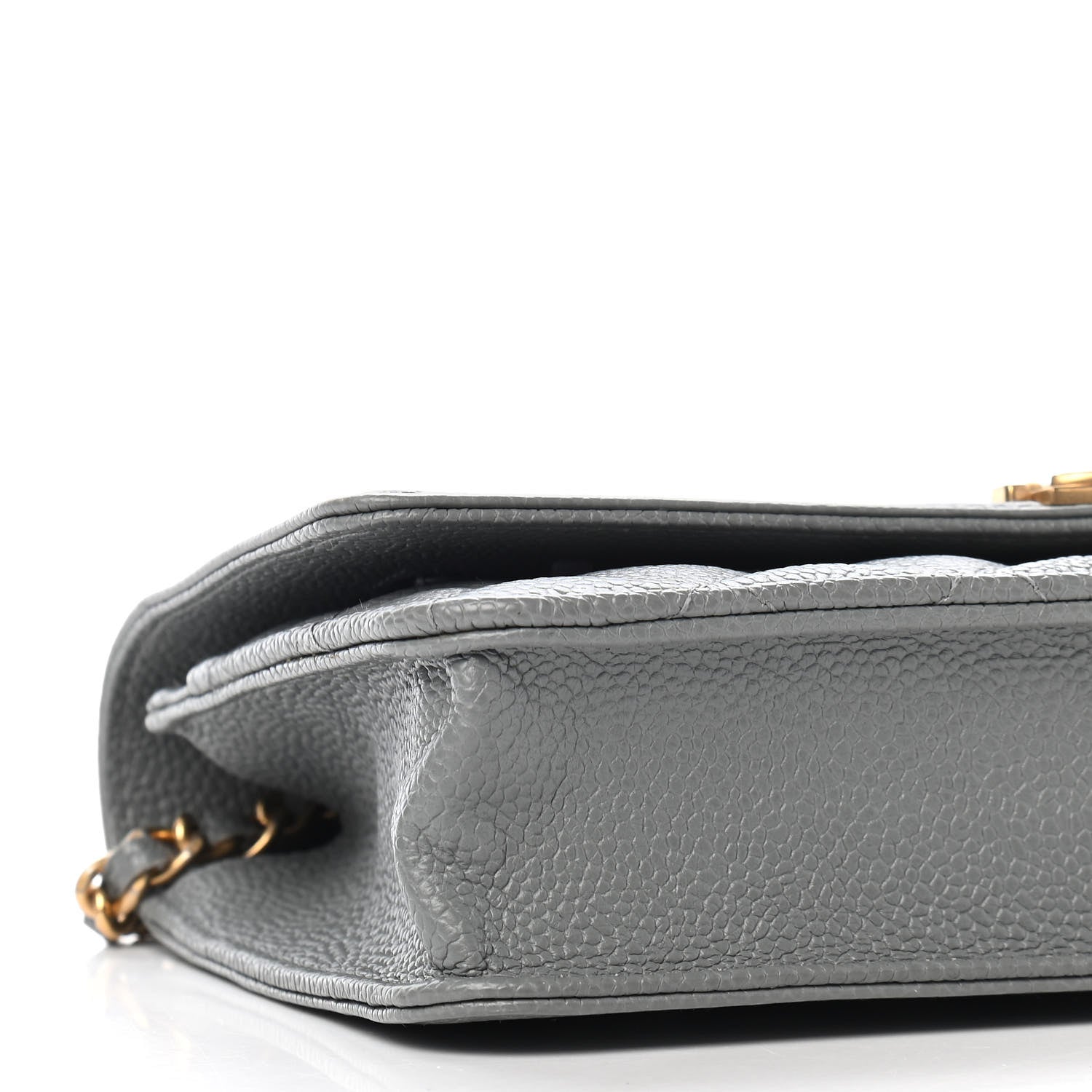 Chanel Caviar Quilted Boy Wallet On Chain WOC Grey 9 of 10