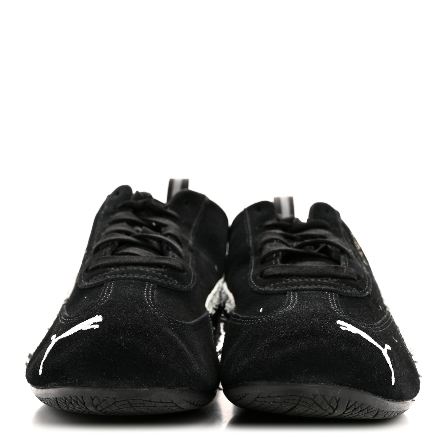 X PUMA Suede Mens Distressed Speedcat Sneakers 44 Black White