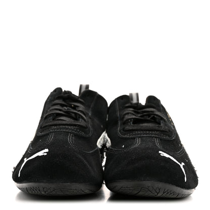 Balenciaga X PUMA Suede Mens Distressed Speedcat Sneakers 44 Black White 3 of 10