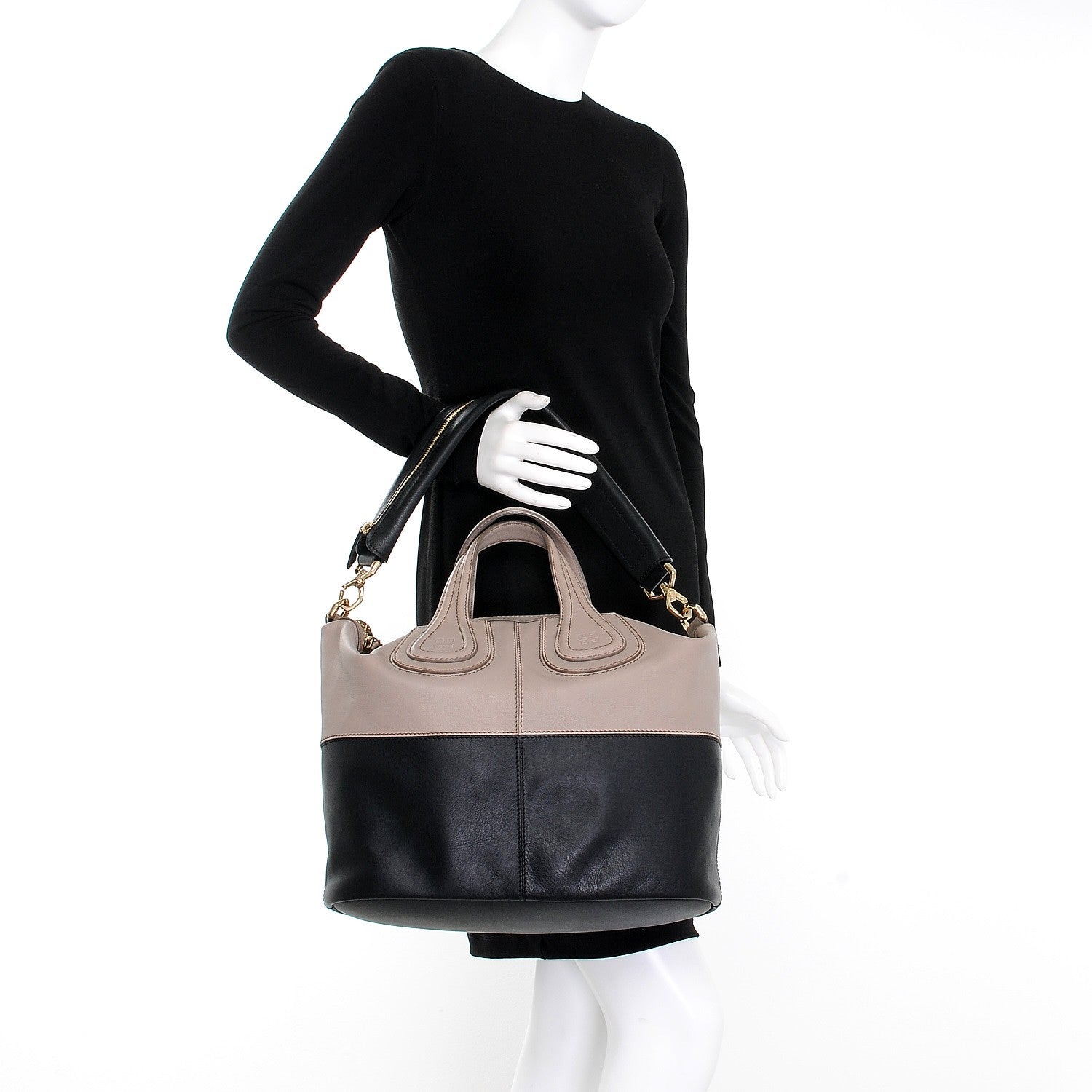 Givenchy Waxy Grained Calfskin Medium Nightingale Beige Black 2 of 7