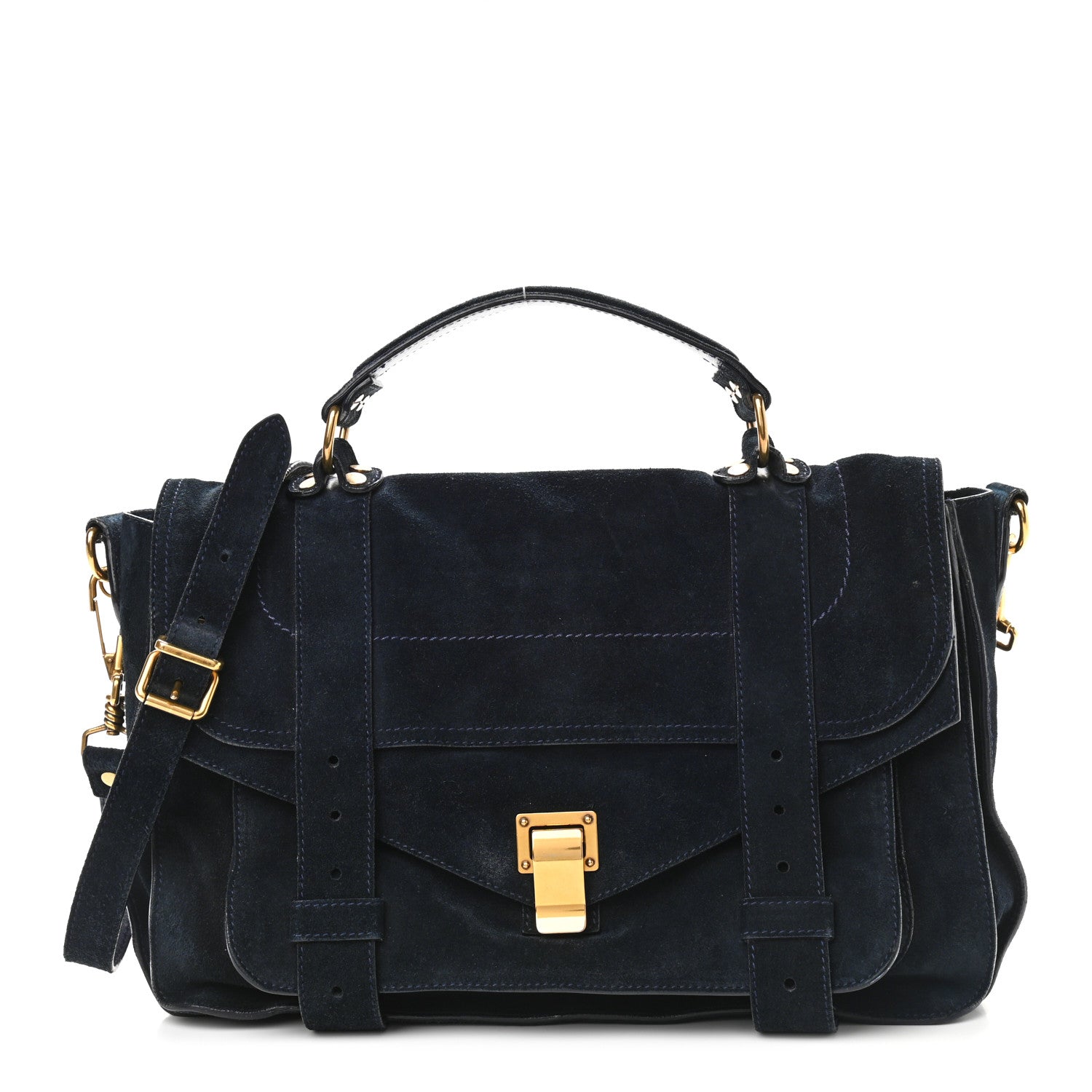 Proenza Schouler Suede Medium PS1 Satchel Navy 1 of 18