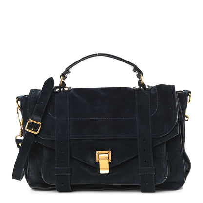 Proenza Schouler Suede Medium PS1 Satchel Navy 1 of 18