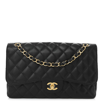 Chanel Caviar Quilted Jumbo Double Flap Black 2 of 19