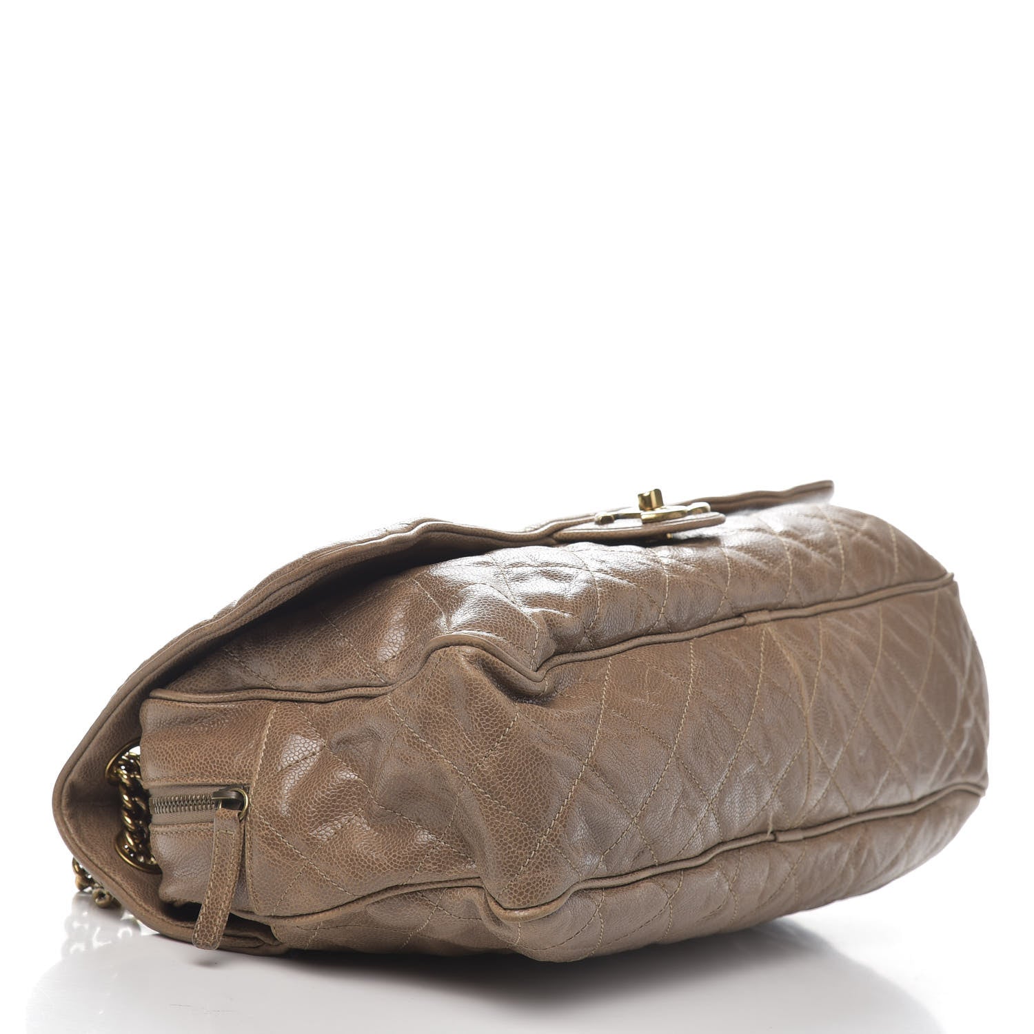 Chanel Crumpled Grained Calfskin Quilted Maxi Shiva Flap Brown 4 of 10