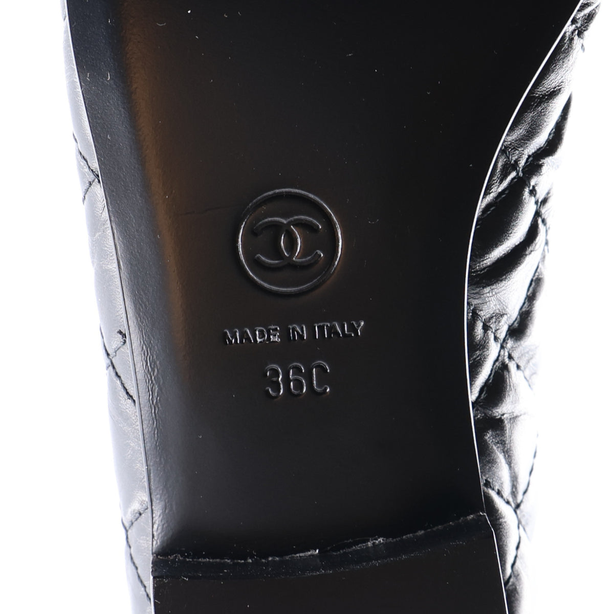 Chanel Aged Calfskin Quilted CC Cap Toe Ballerina Flats 36 Black 8 of 10
