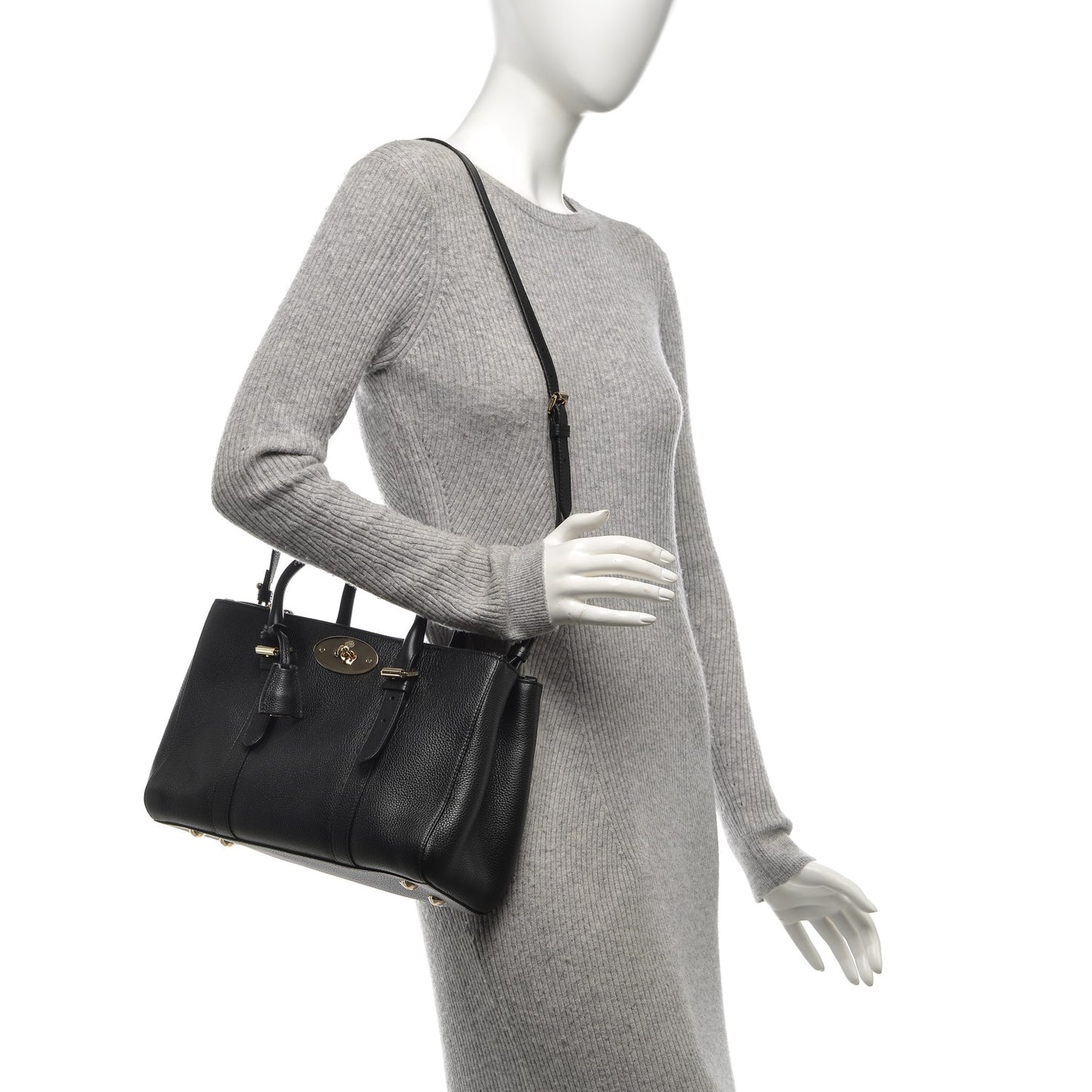 Classic Grain Small Bayswater Double Zip Tote Black