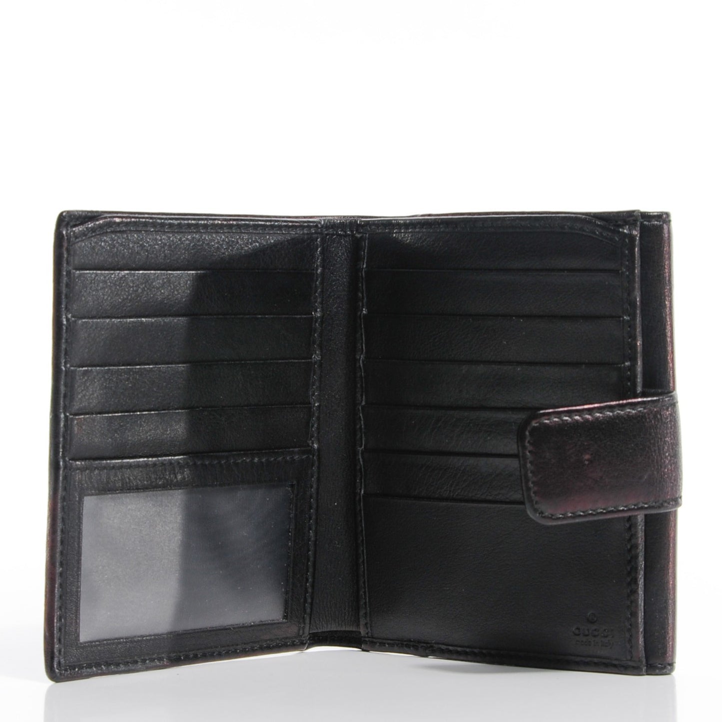 Calfskin Britt French Flap Wallet Black