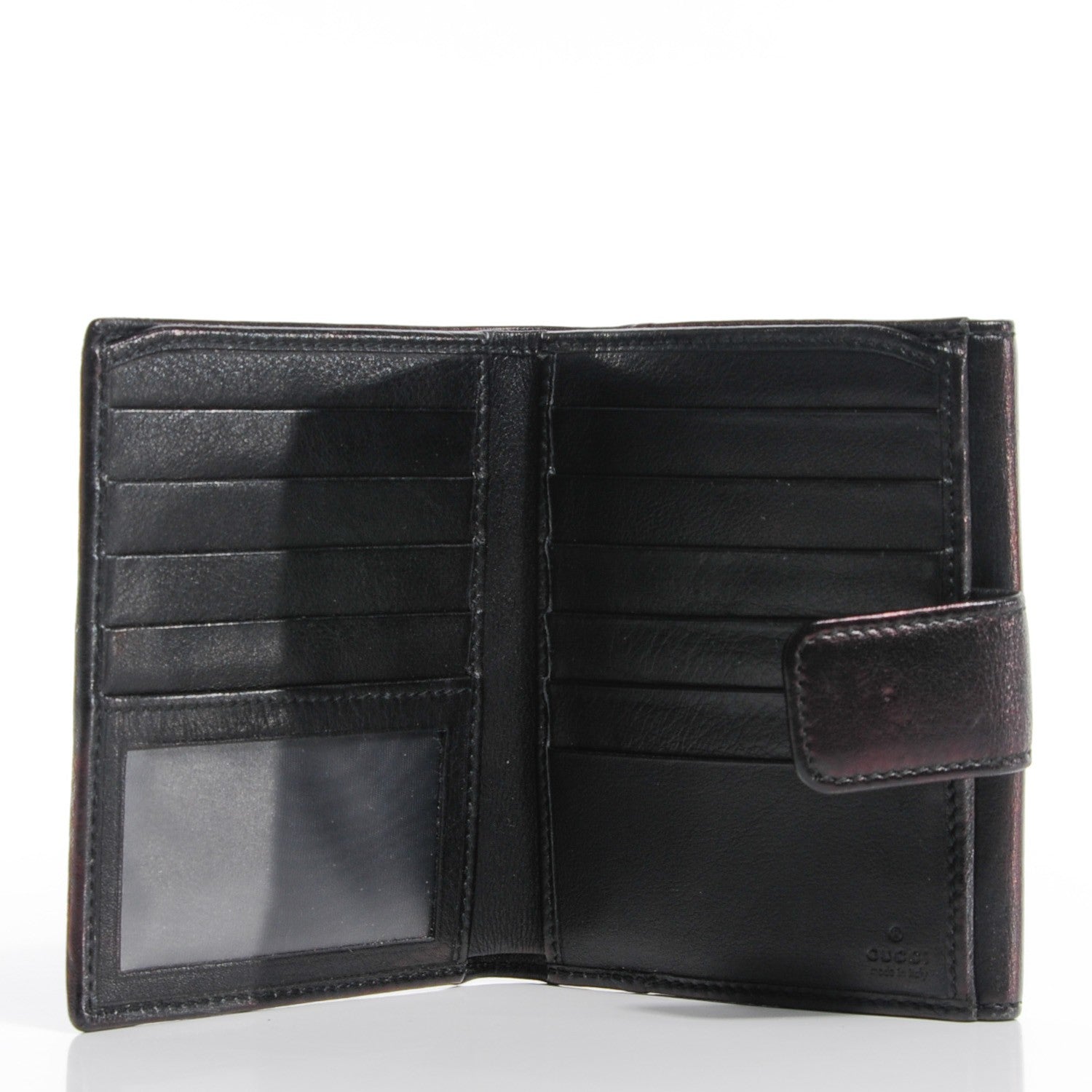 Gucci Calfskin Britt French Flap Wallet Black 5 of 7