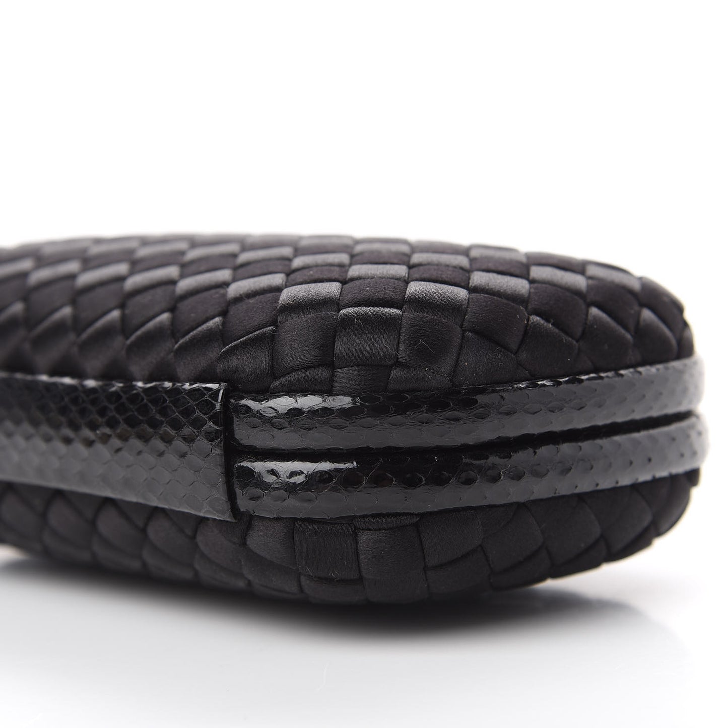 Satin Intreccio Impero Ayers Knot Clutch Black